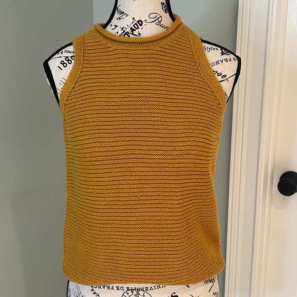 Madewell Sweaters - Madewell Sweater Tank | SZ S | Mustard Yellow Knit Textured Pullover | Preowned